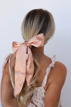 PINK PLAID HAIR SCARF
