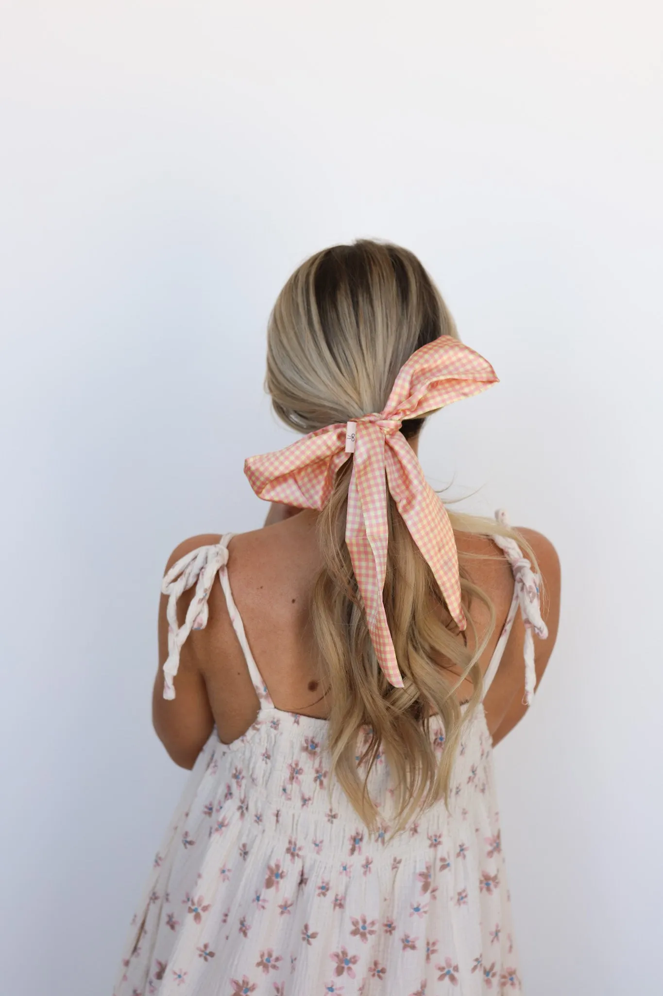 PINK PLAID HAIR SCARF
