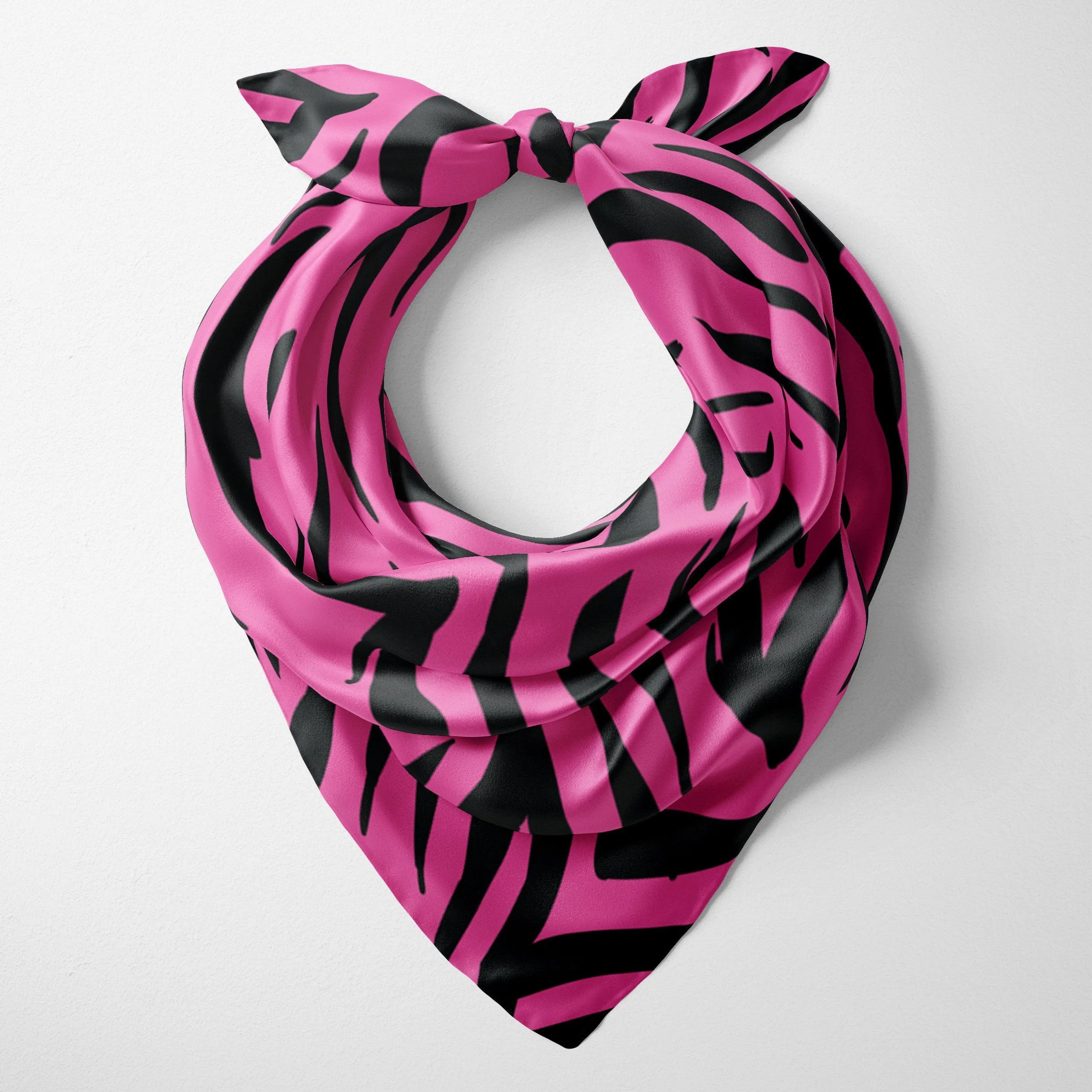 Pink Tiger Stripe Satin Bandana