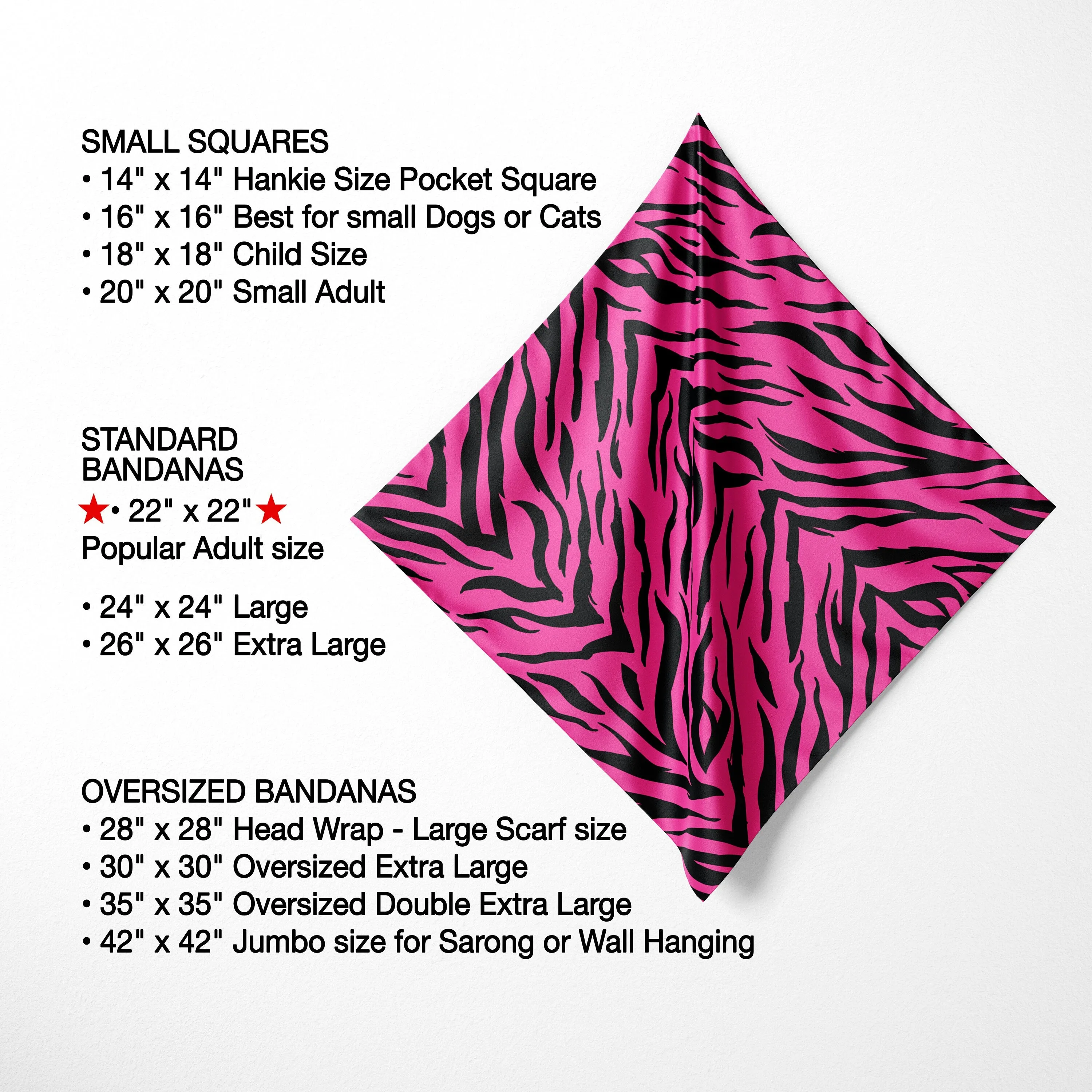 Pink Tiger Stripe Satin Bandana