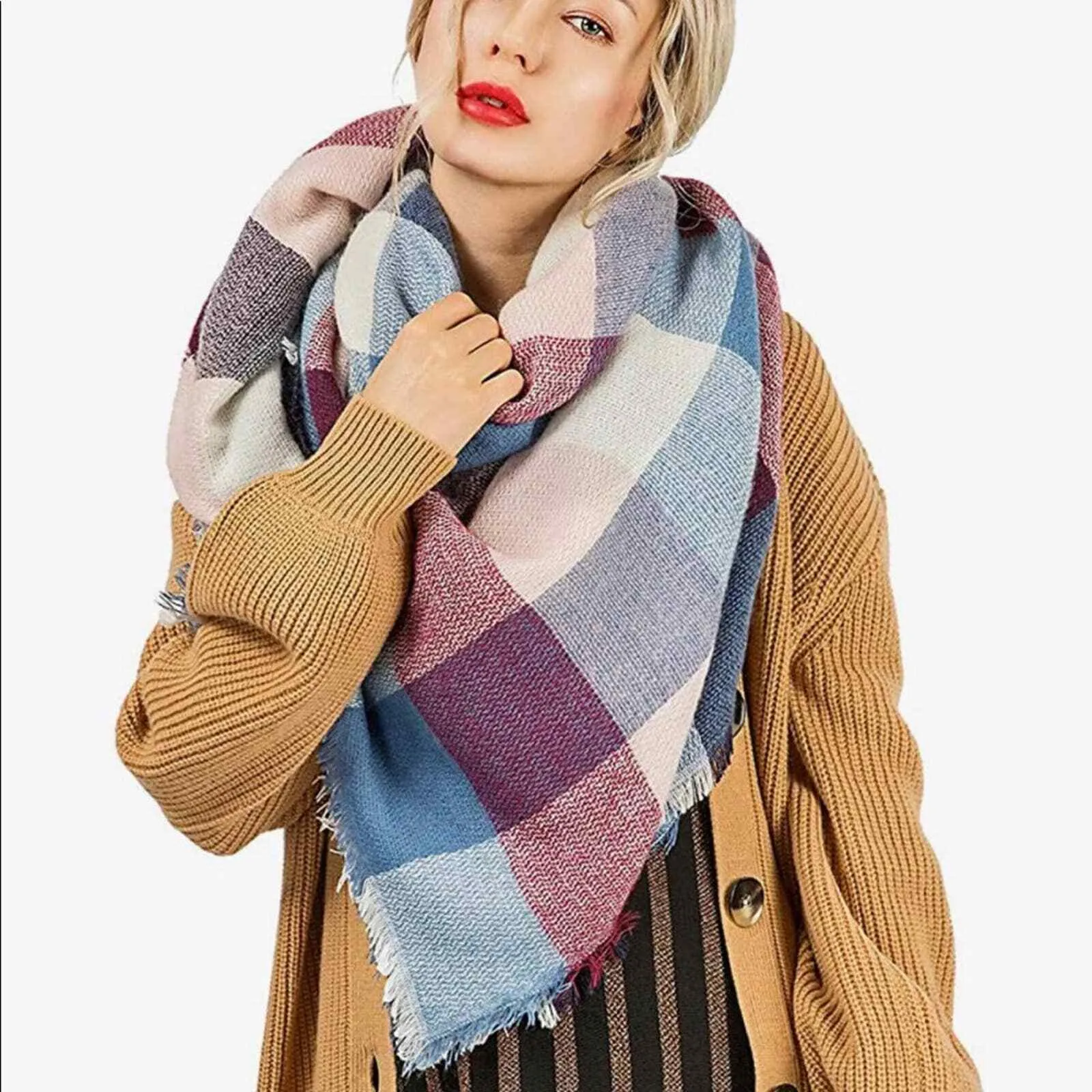 Plaid Blanket Scarf