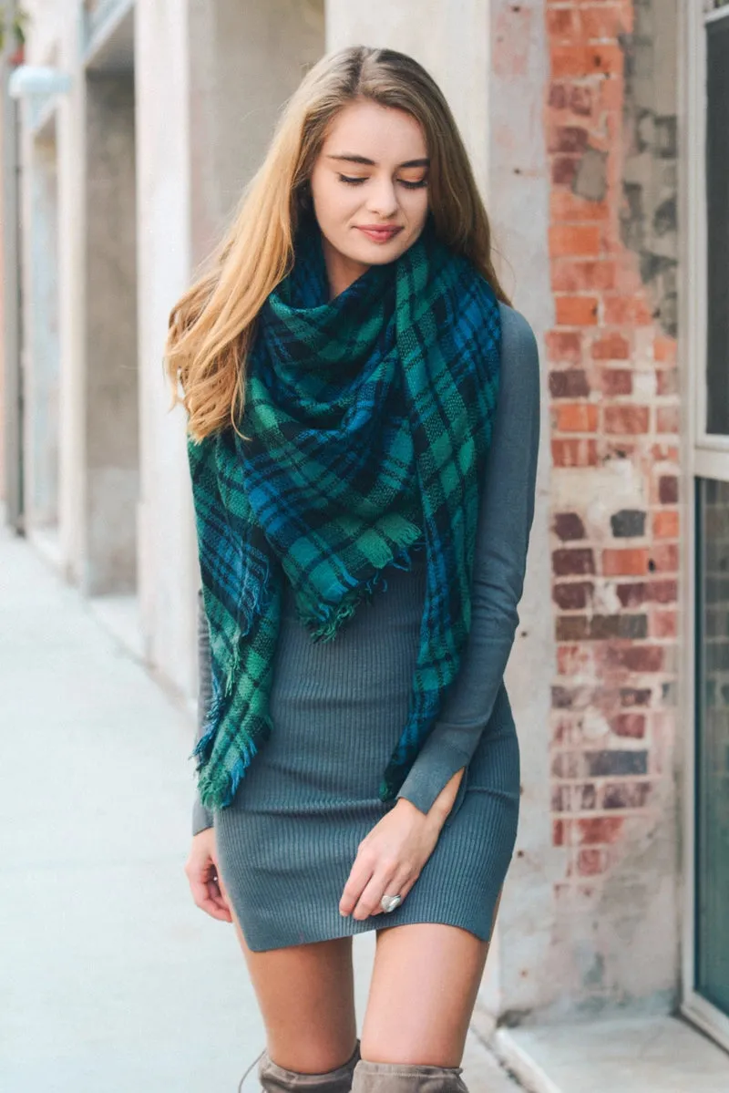Plaid Blanket Scarves