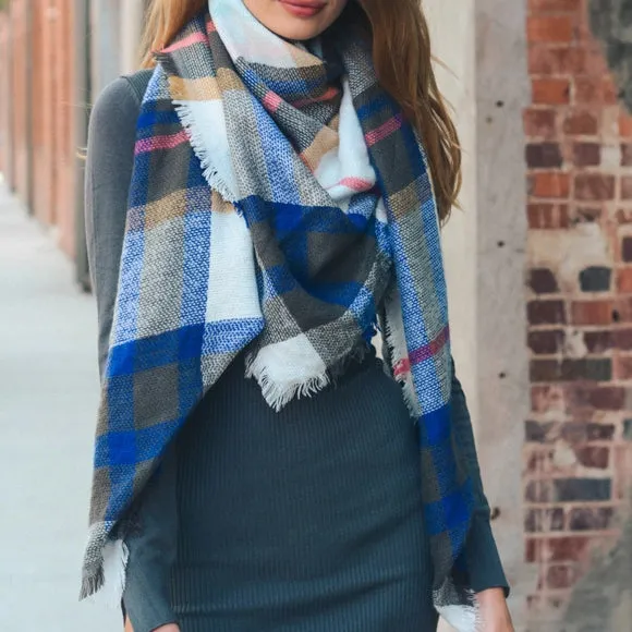 Plaid Blanket Scarves
