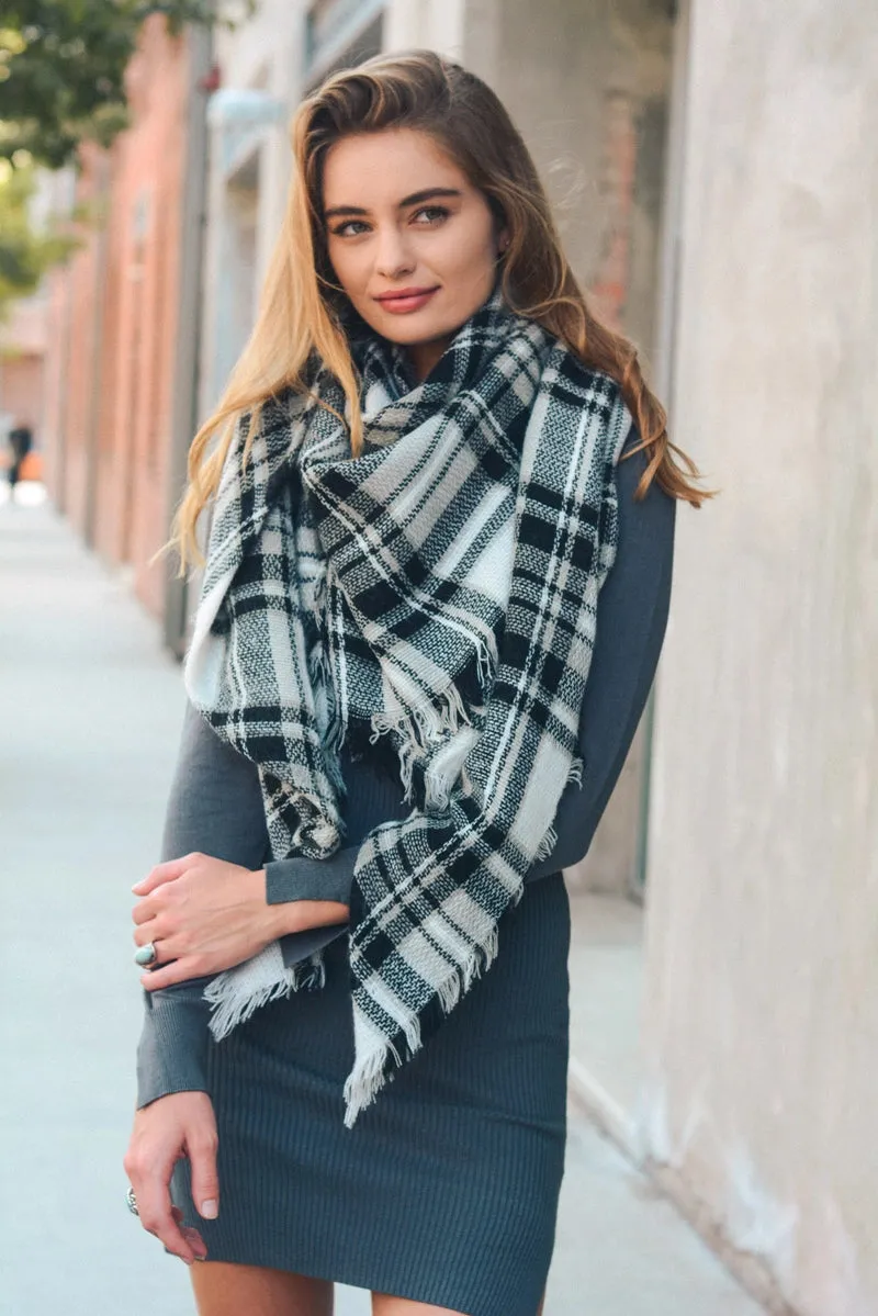 Plaid Blanket Scarves