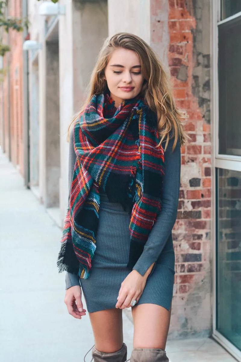 Plaid Blanket Scarves