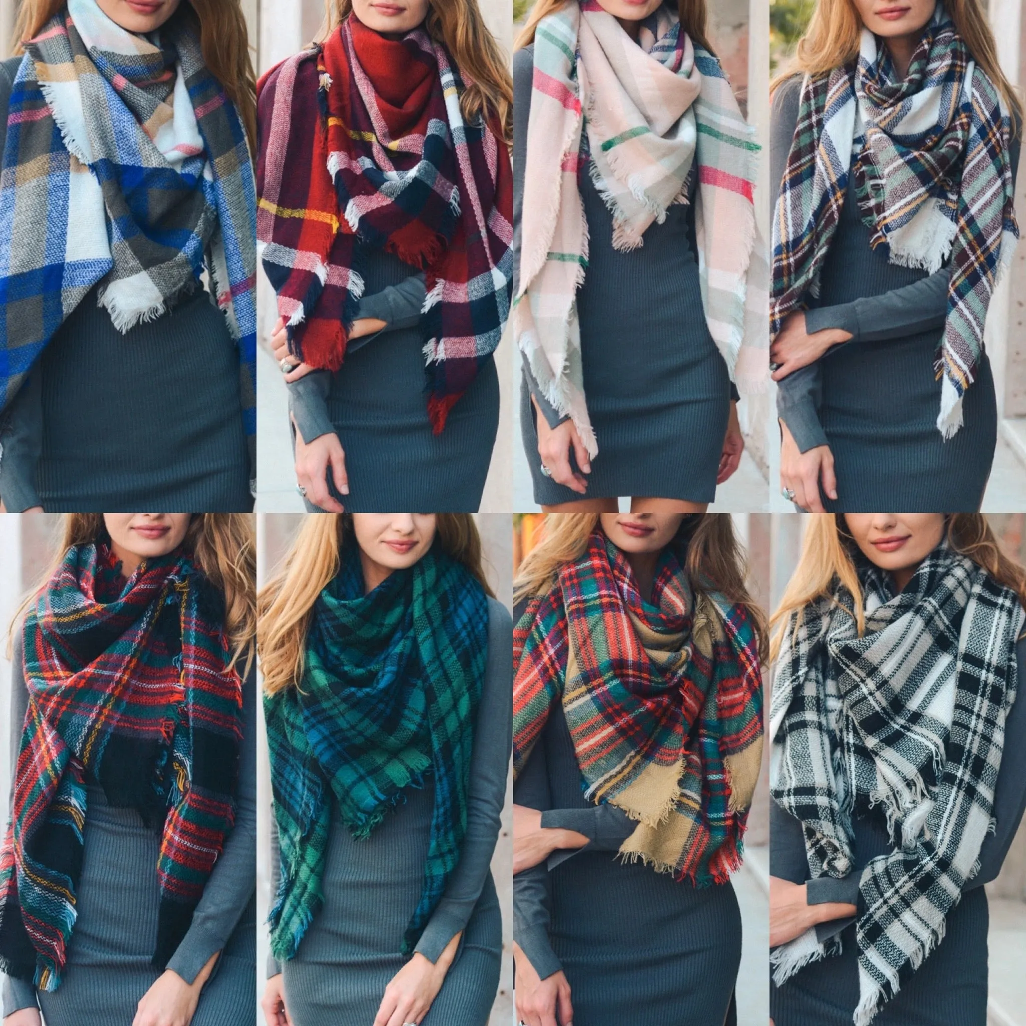 Plaid Blanket Scarves