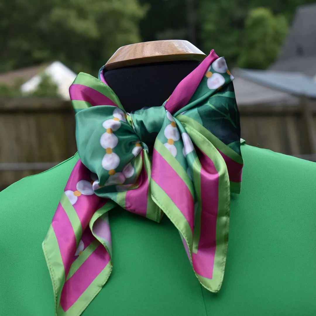 PNK Signature Pink & Green Scarf - Floral Print