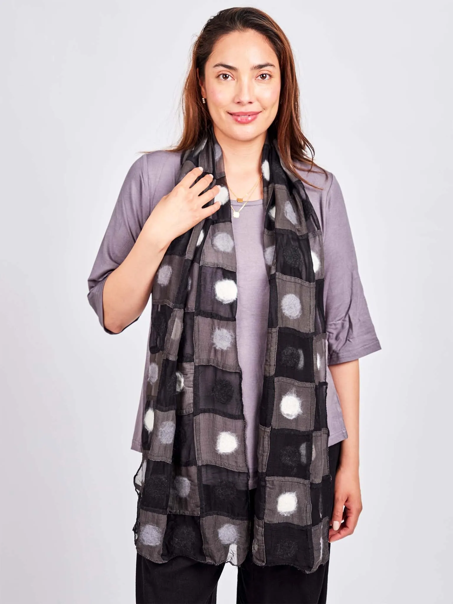Polka Dot Felt Scarf. SF52