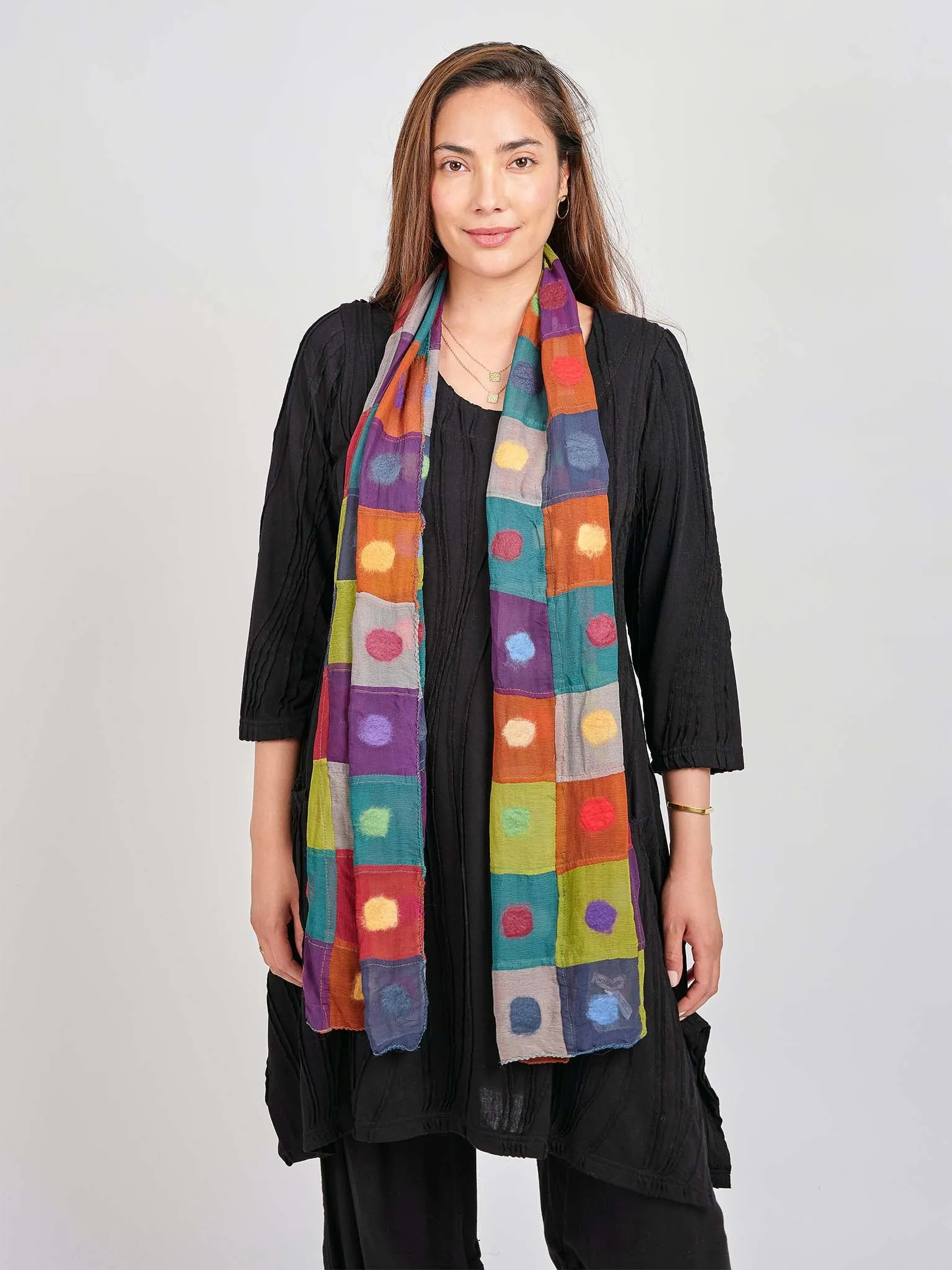 Polka Dot Felt Scarf. SF52