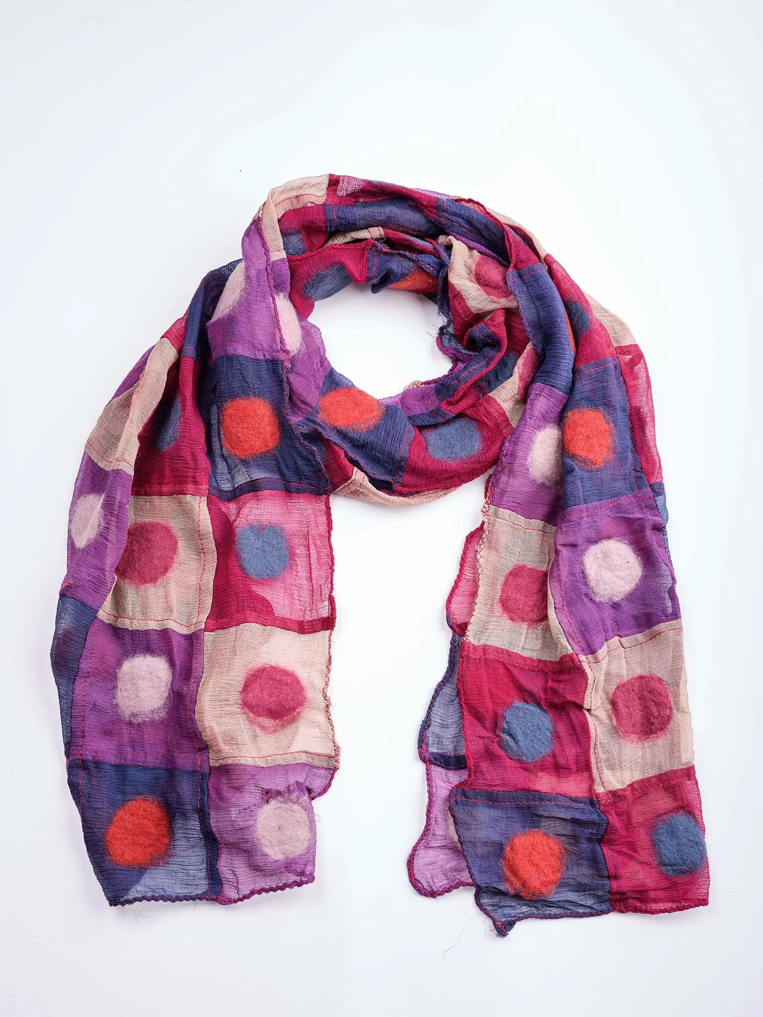 Polka Dot Felt Scarf. SF52