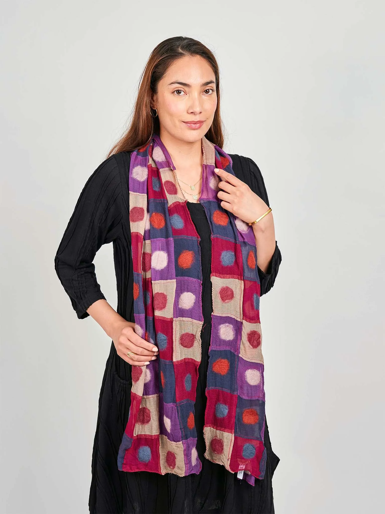 Polka Dot Felt Scarf. SF52