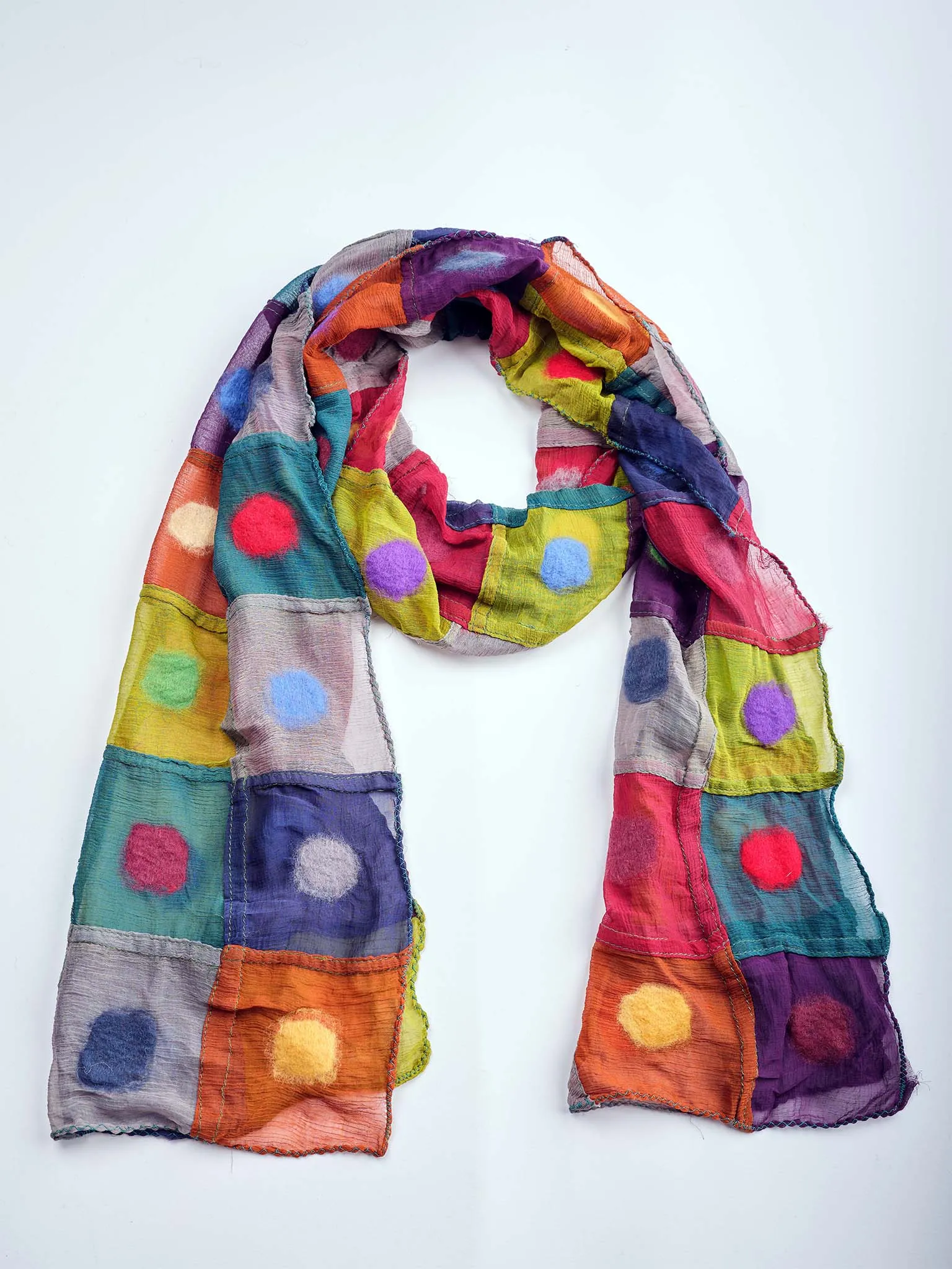 Polka Dot Felt Scarf. SF52
