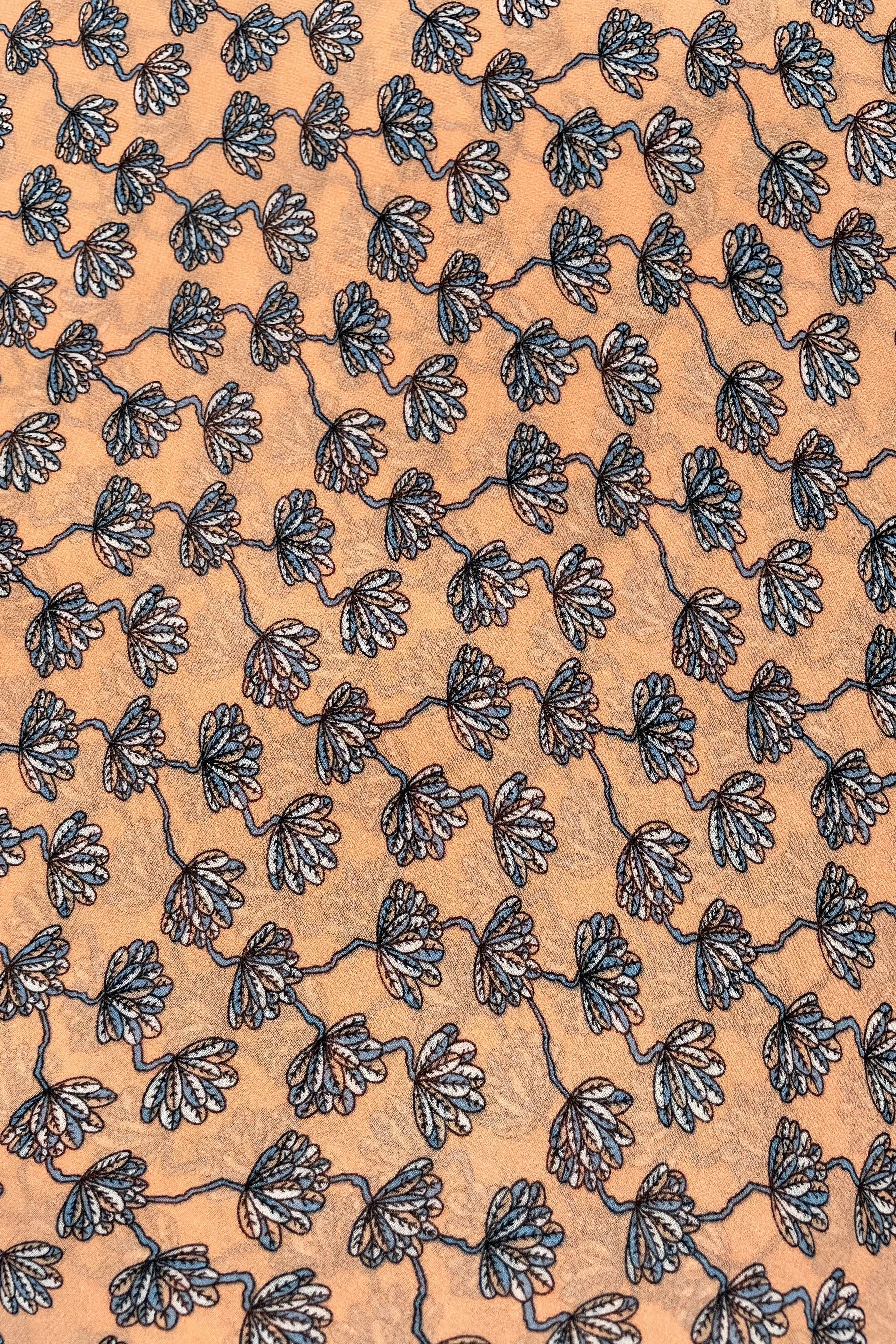 Printed Chiffon - Peach Leaves