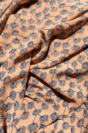 Printed Chiffon - Peach Leaves