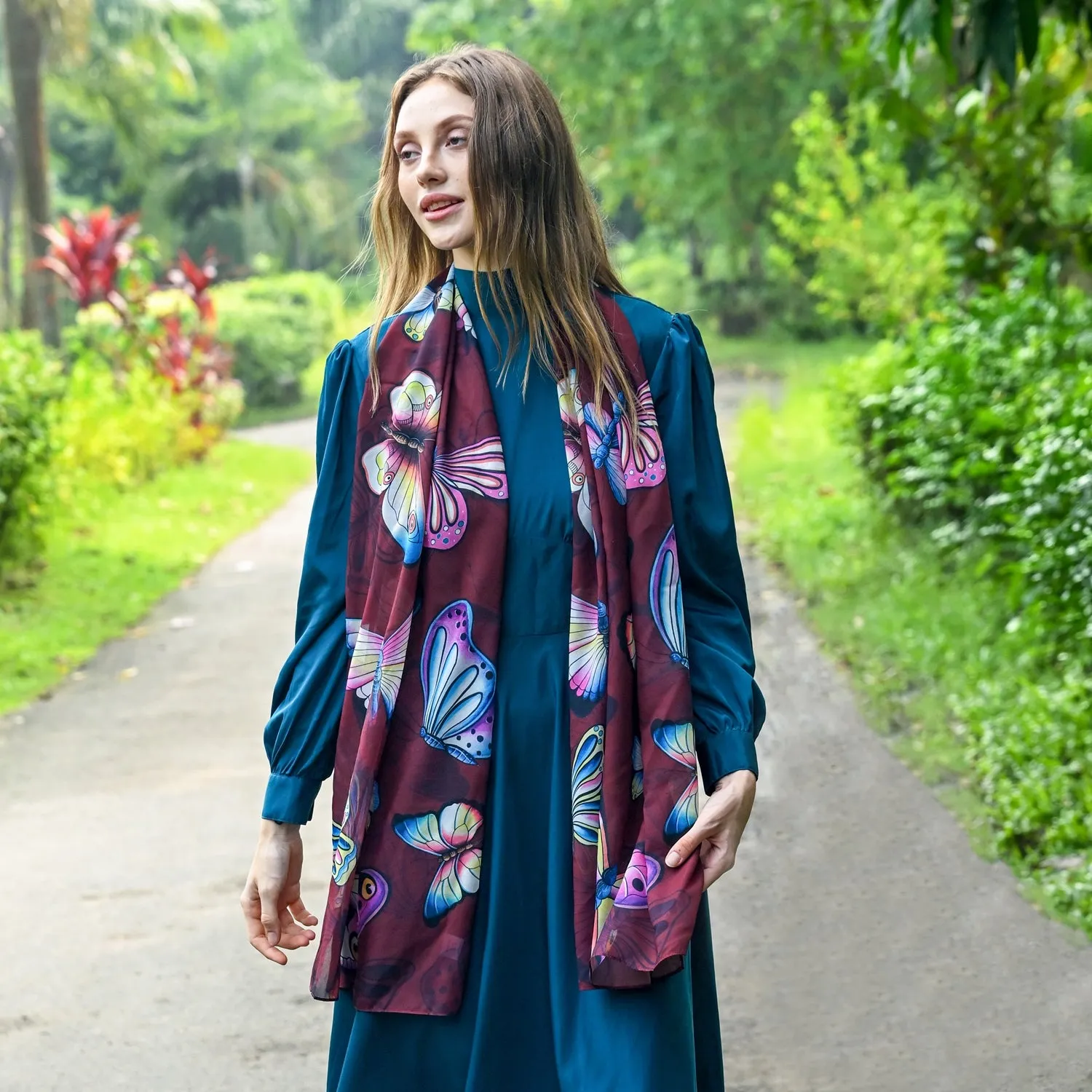 Printed Chiffon Scarf - 3300