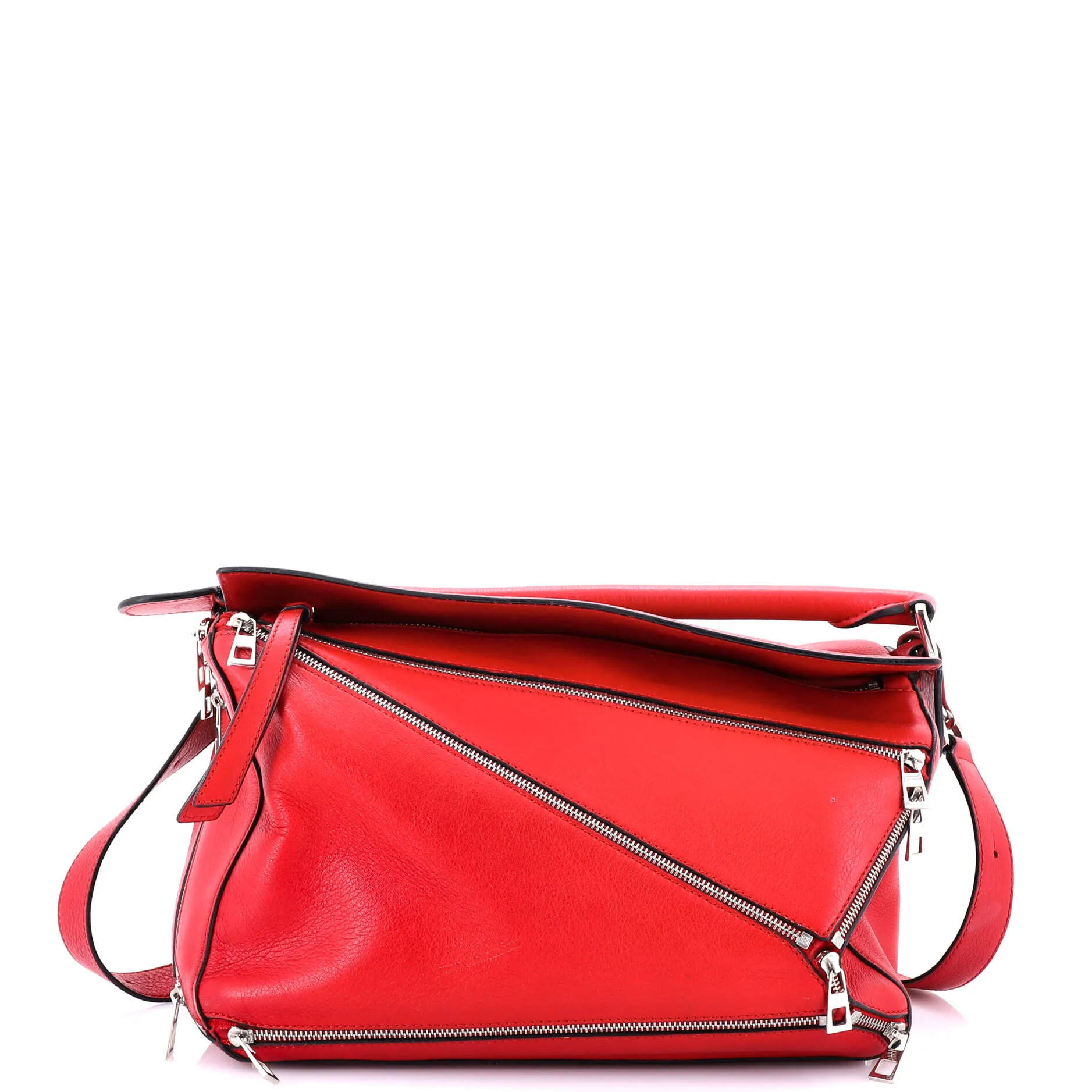 Puzzle Bag Zipper Embellished Leather Medium