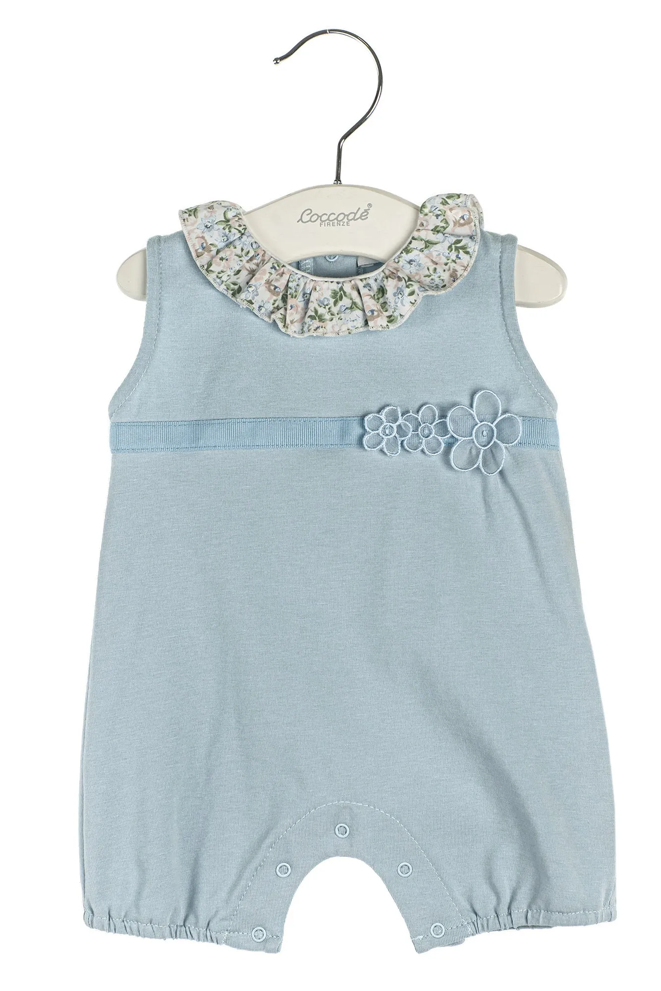 "Camille" Powder Blue Floral Romper