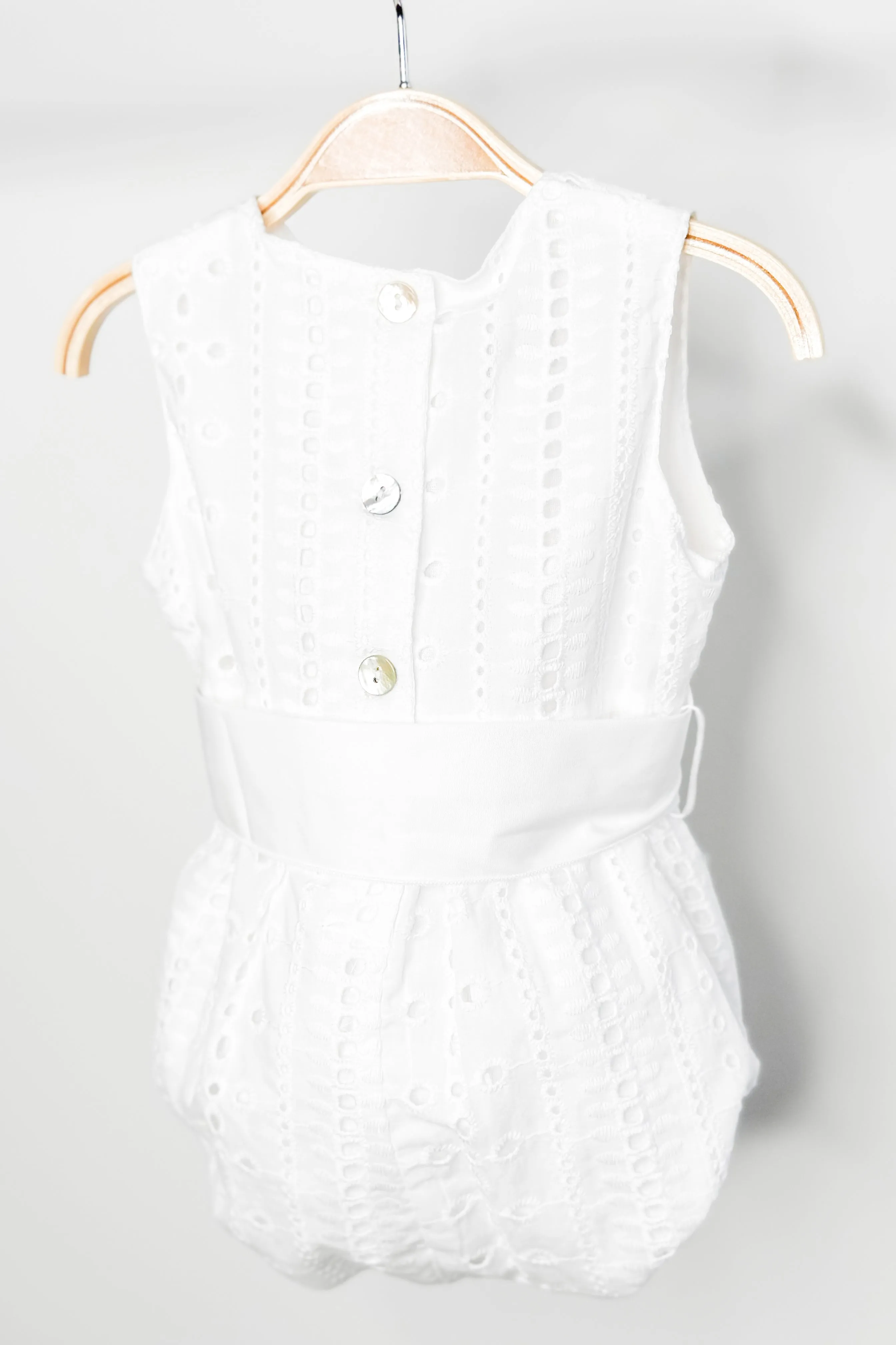 "Estella" White Broderie Anglaise Romper
