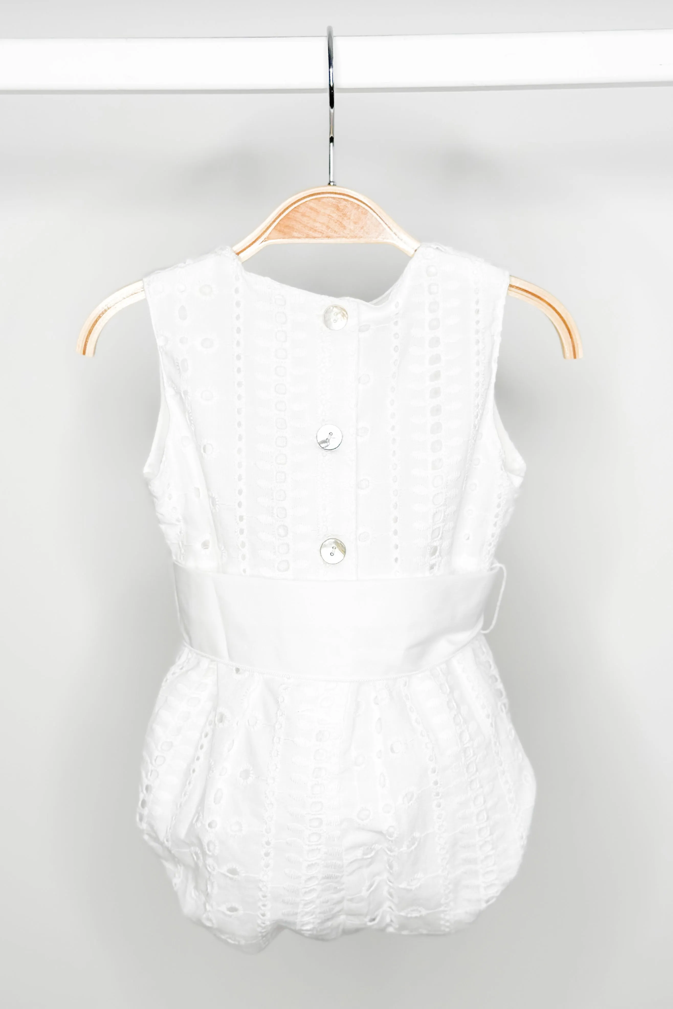 "Estella" White Broderie Anglaise Romper