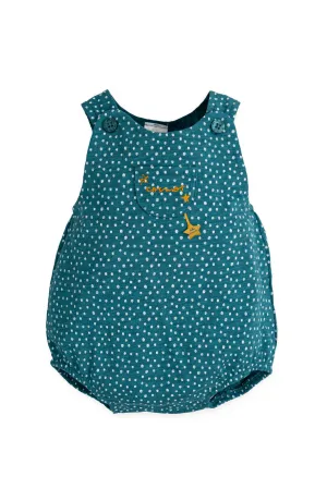 "Nova" Teal Polka Dot Romper