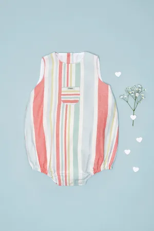 "Yael" Multicoloured Stripe Romper