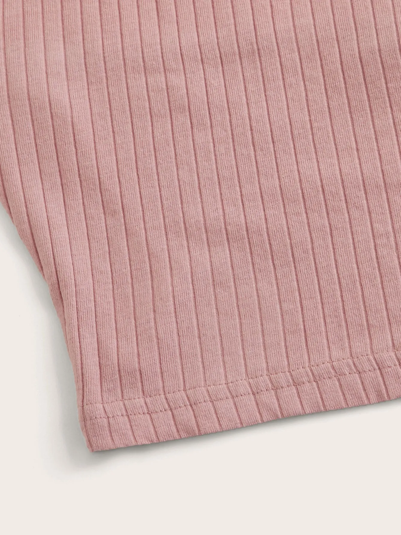Qutie Solid Rib-knit Halter Top