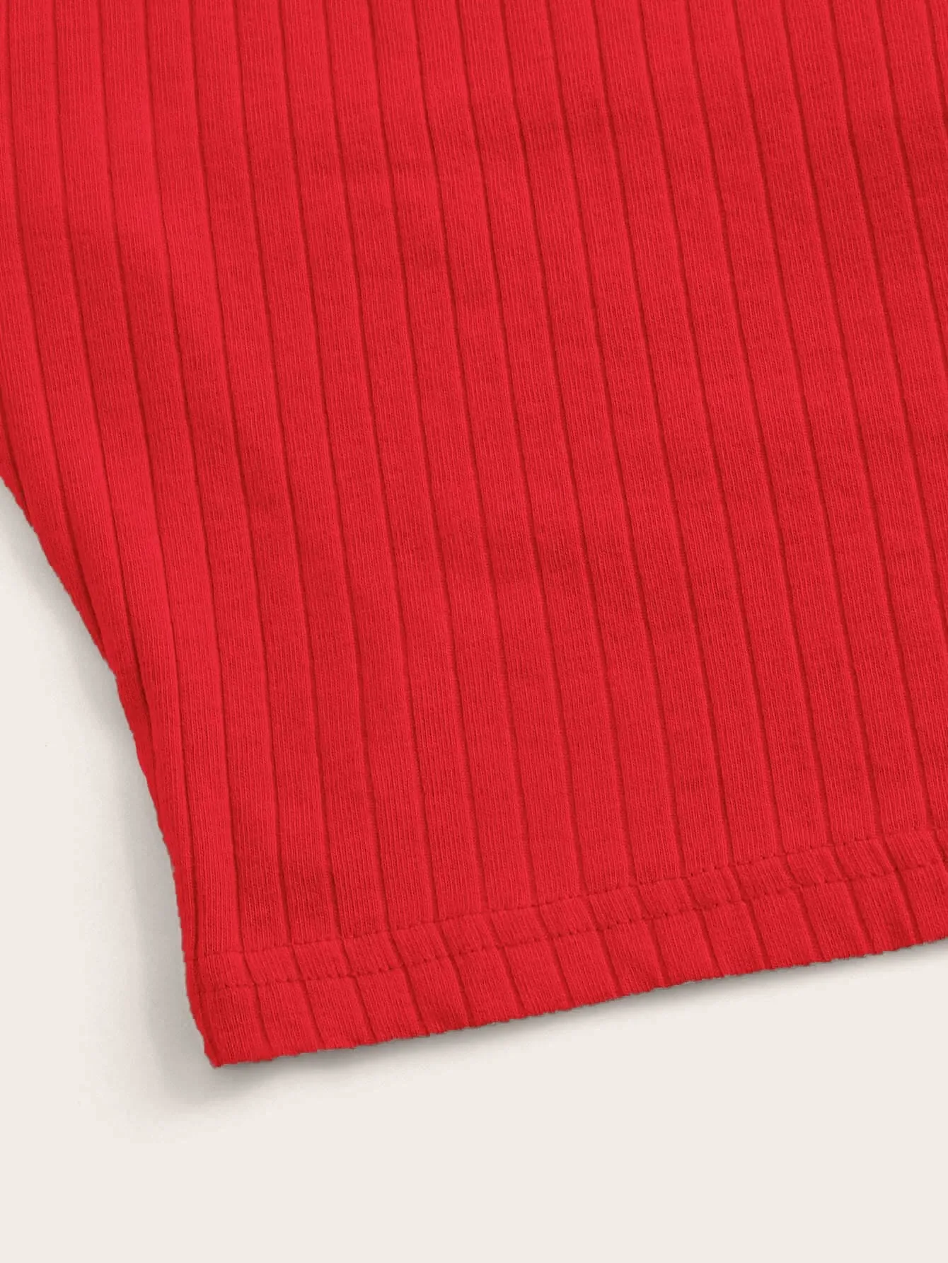 Qutie Solid Rib-knit Halter Top
