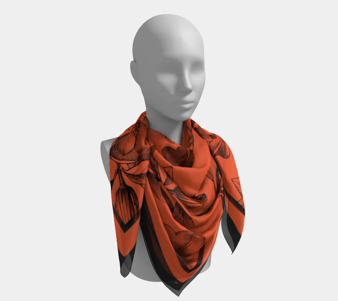 Red Floral Scarf