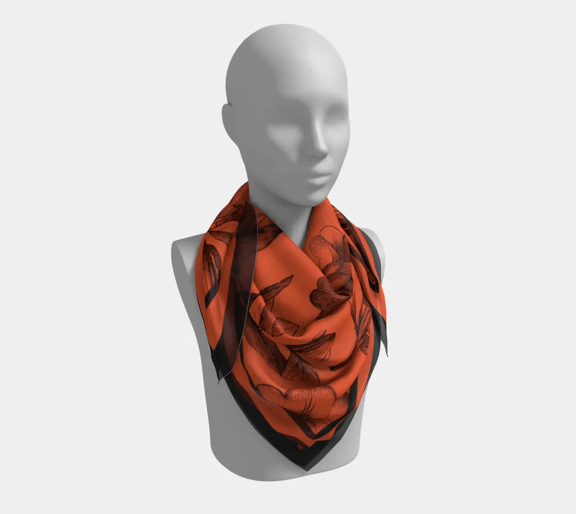 Red Floral Scarf