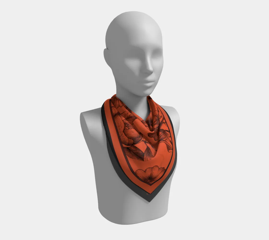 Red Floral Scarf