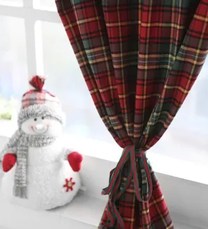 Red Green Tartan Plaid Christmas Brushed Cotton Fabric - Quality Korean Christmas Checkered Fabric - By the Yard /57278