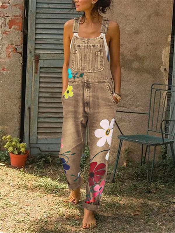 Revolt Women's Classic Denim Bib Overalls Juniors Denim Jumpsuit