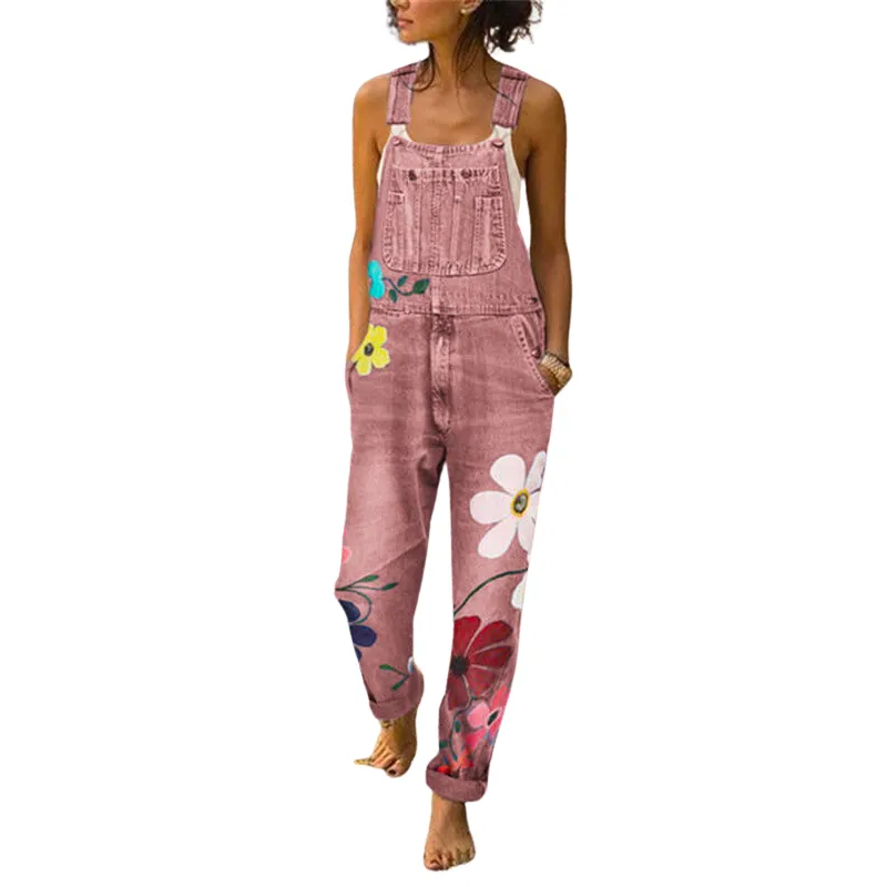Revolt Women's Classic Denim Bib Overalls Juniors Denim Jumpsuit