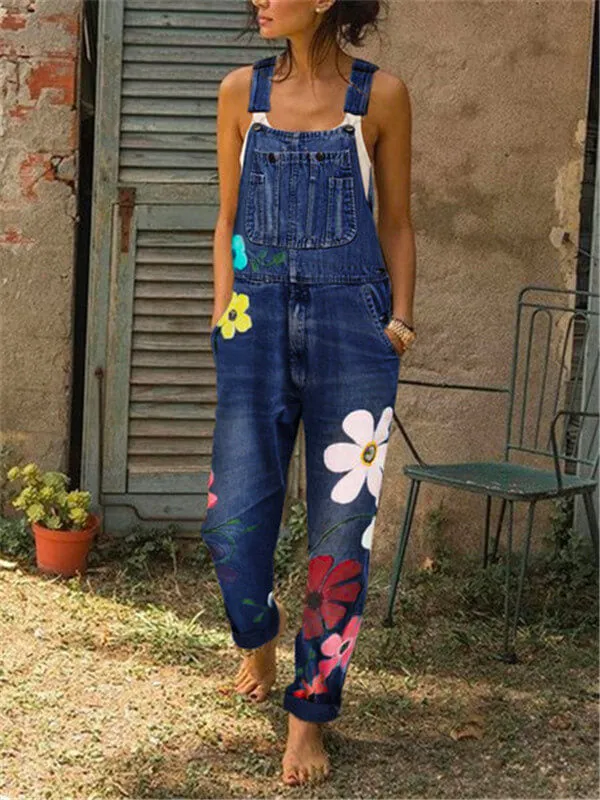 Revolt Women's Classic Denim Bib Overalls Juniors Denim Jumpsuit