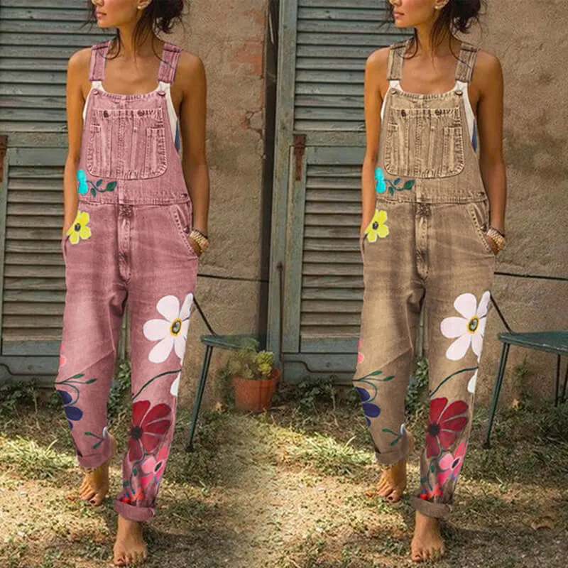 Revolt Women's Classic Denim Bib Overalls Juniors Denim Jumpsuit