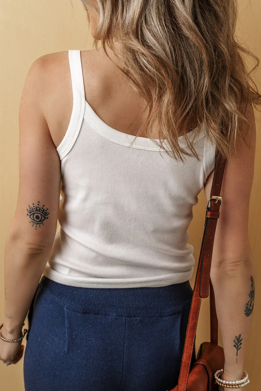 Ribbed Knit Scoop Neck Tank Top