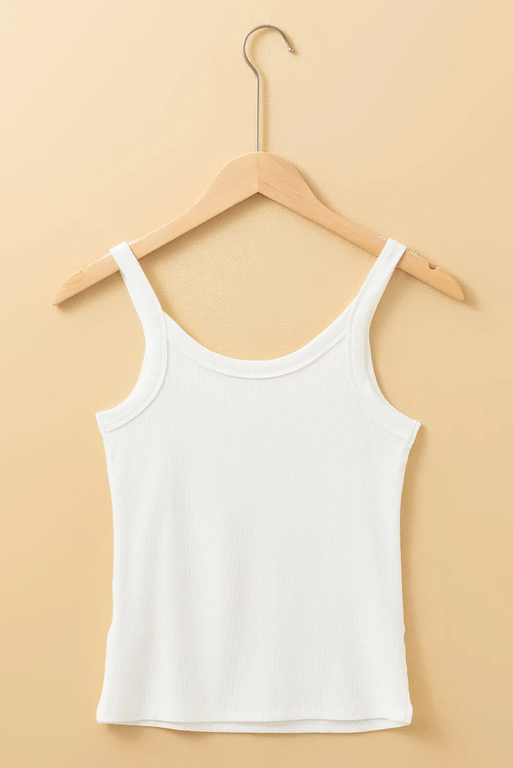 Ribbed Knit Scoop Neck Tank Top