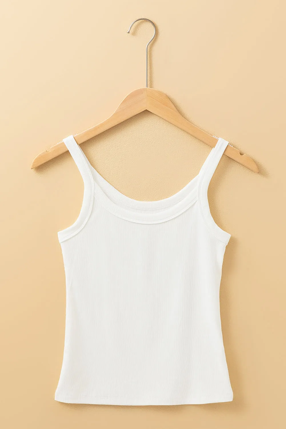 Ribbed Knit Scoop Neck Tank Top