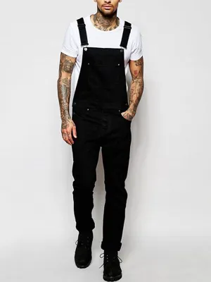 Ripped Denim Romper With Suspenders Jumpsuit