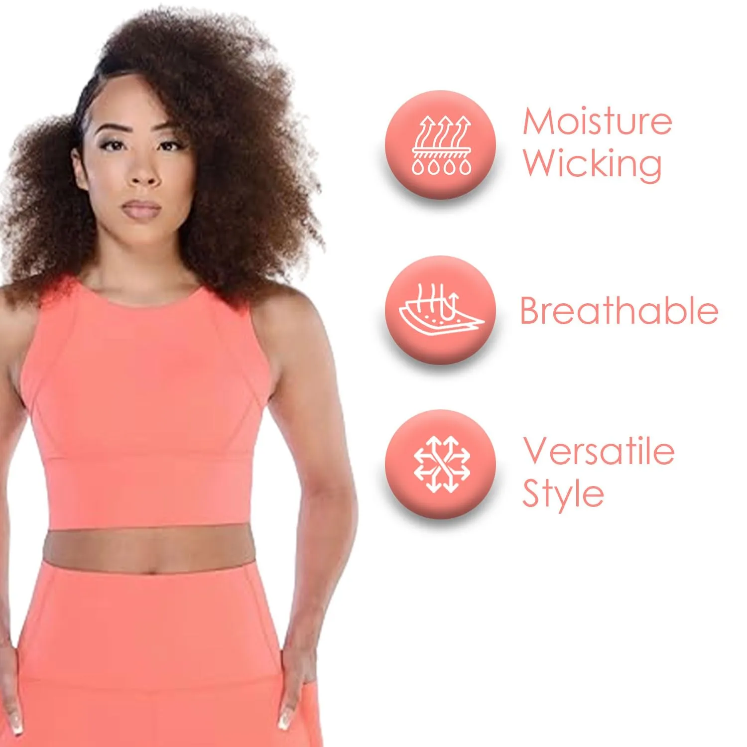 ROAM LOUD Yanta Tank Bra | Orange L | Racerback Women's Sports Bras | Flexible High Impact Compression Gym Sports Bra
