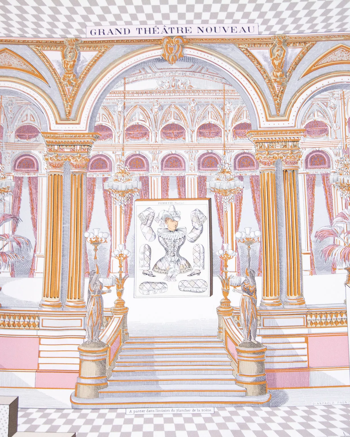 Rose Pale/Etoupe 'Grand Theatre Nouveau' Silk Scarf