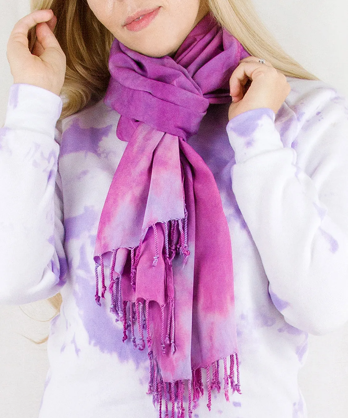 Rose Quartz Tie Dye Scarf