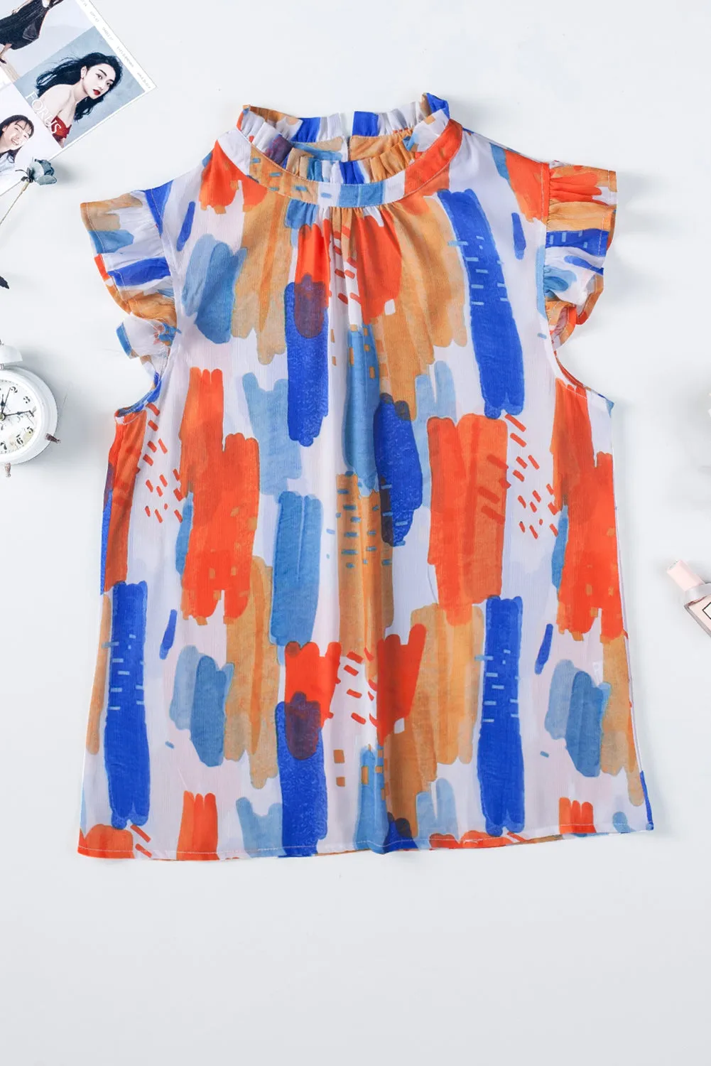 Ruffle Flutter Sleeve Tank Top