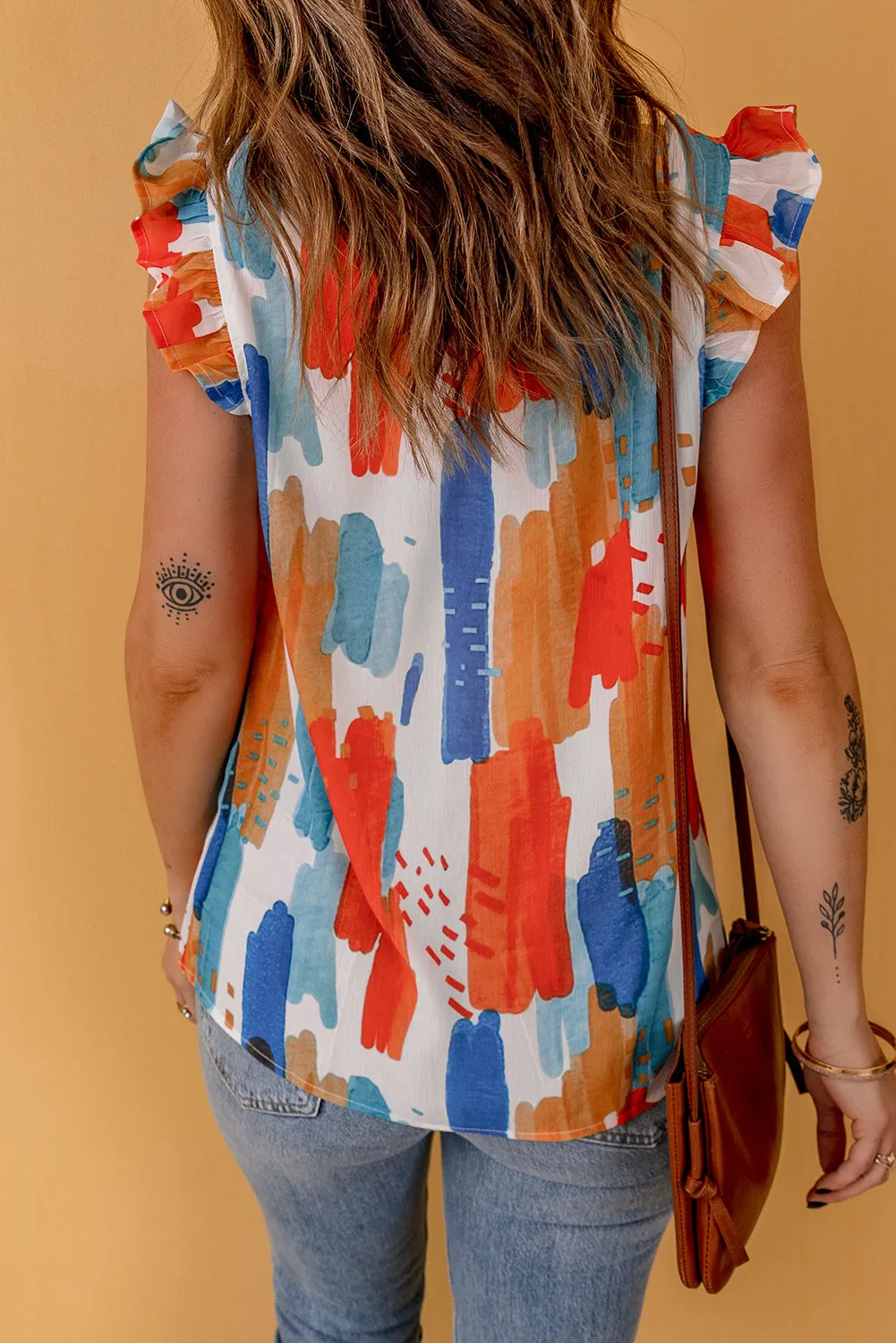 Ruffle Flutter Sleeve Tank Top