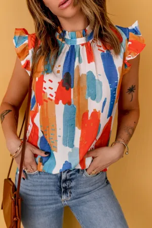 Ruffle Flutter Sleeve Tank Top
