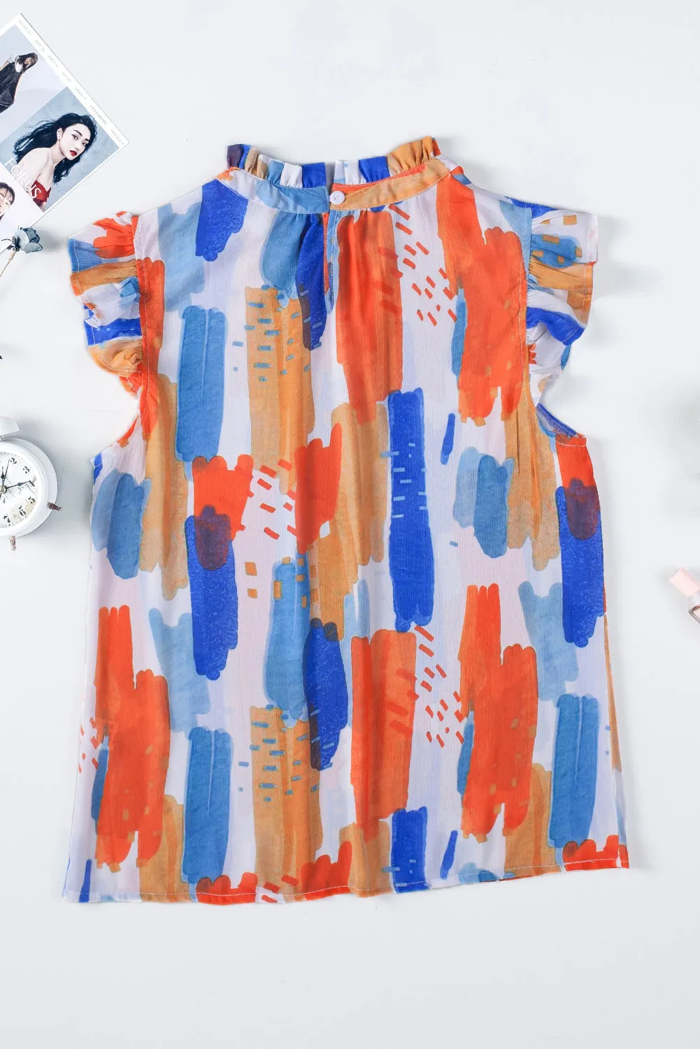 Ruffle Flutter Sleeve Tank Top