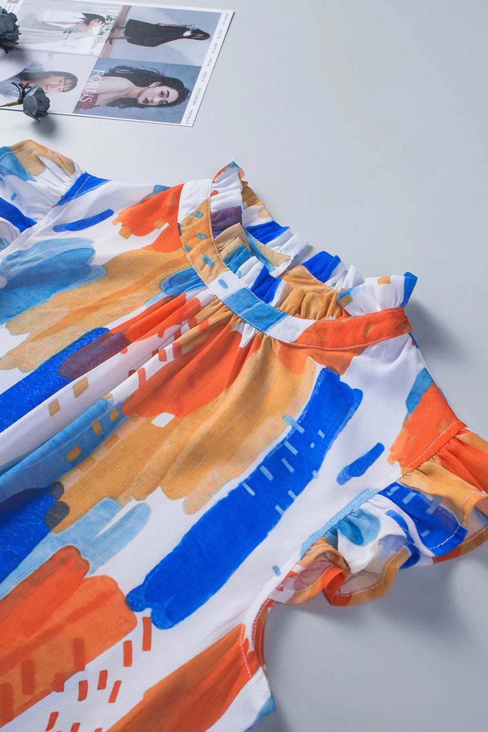 Ruffle Flutter Sleeve Tank Top