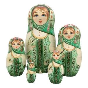 Russian Matryoshka Dolls Green