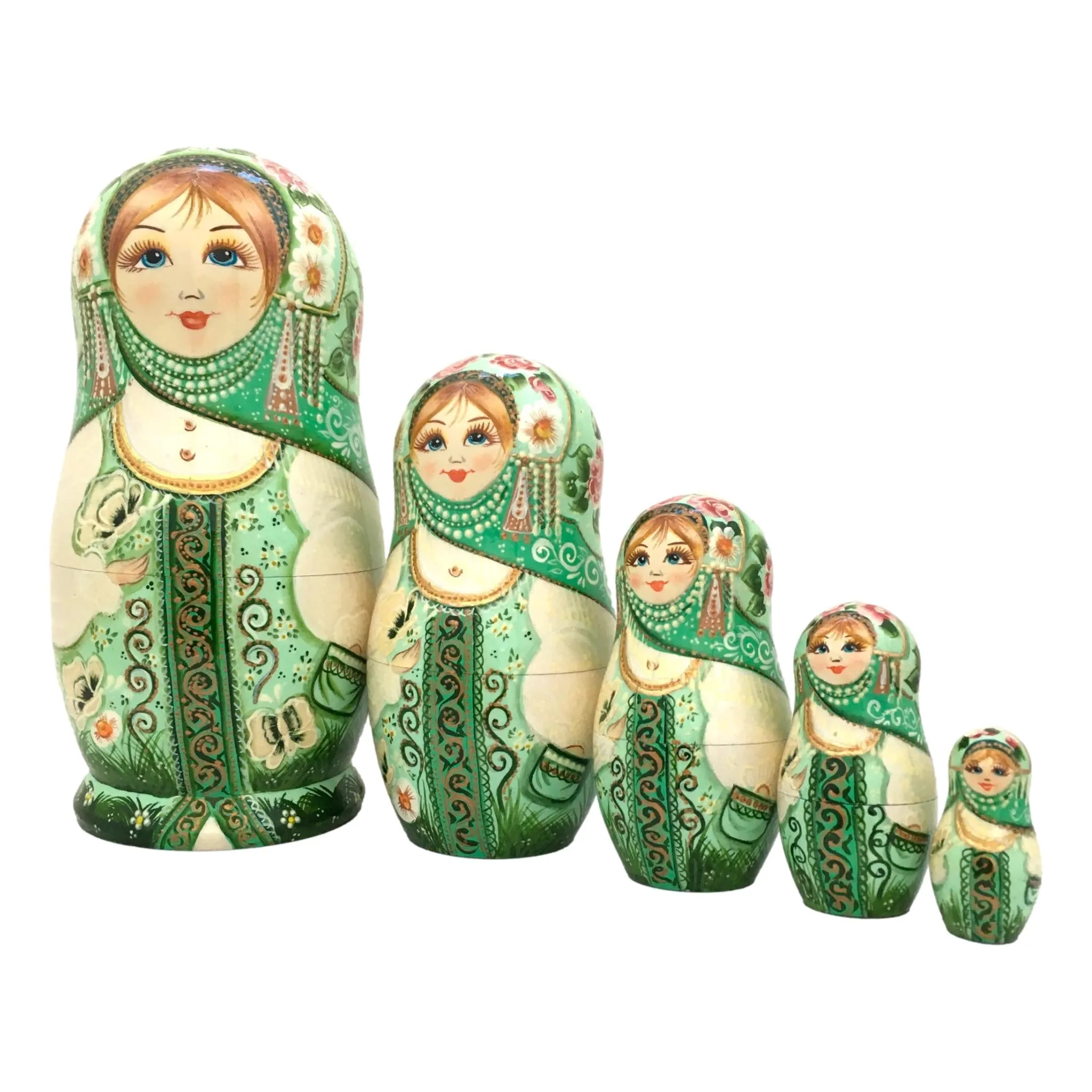 Russian Matryoshka Dolls Green