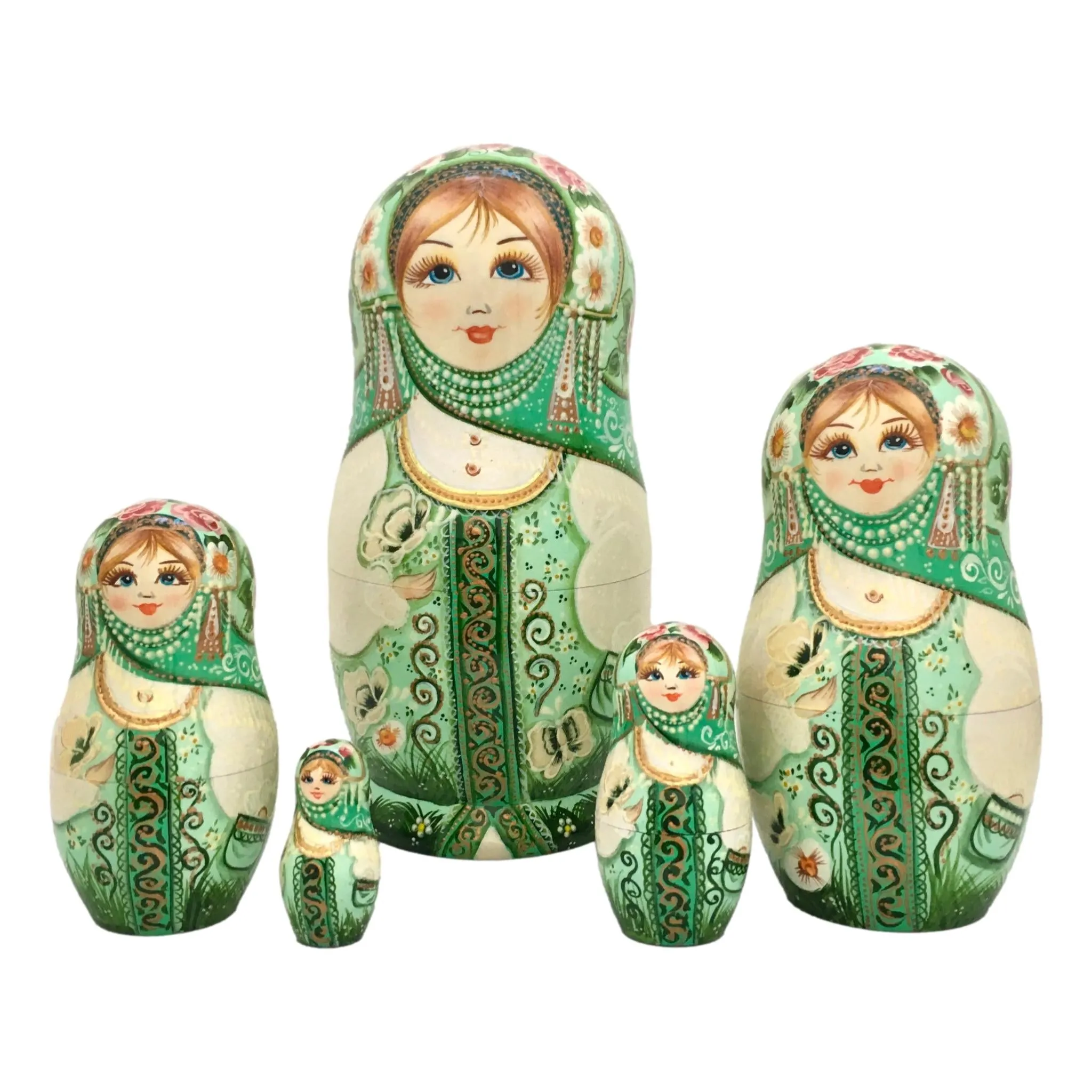 Russian Matryoshka Dolls Green